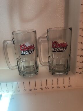 Clear Glass Beer Mug - Set of 2 Coors Light